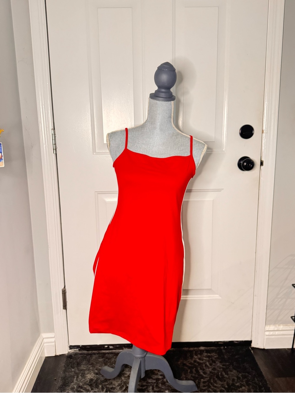 wild fable Bright Red Mini Slip Dress with Spaghetti Straps